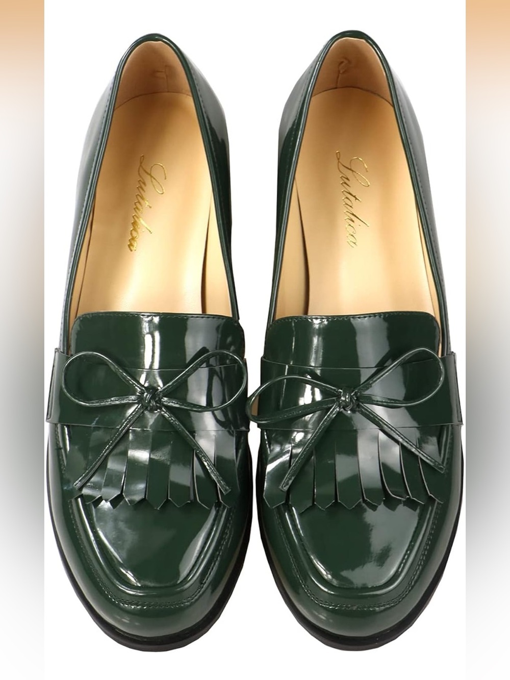 Women Tassel Bow Penny Loafers Slip On Low Flat Heel Dress Shoes
